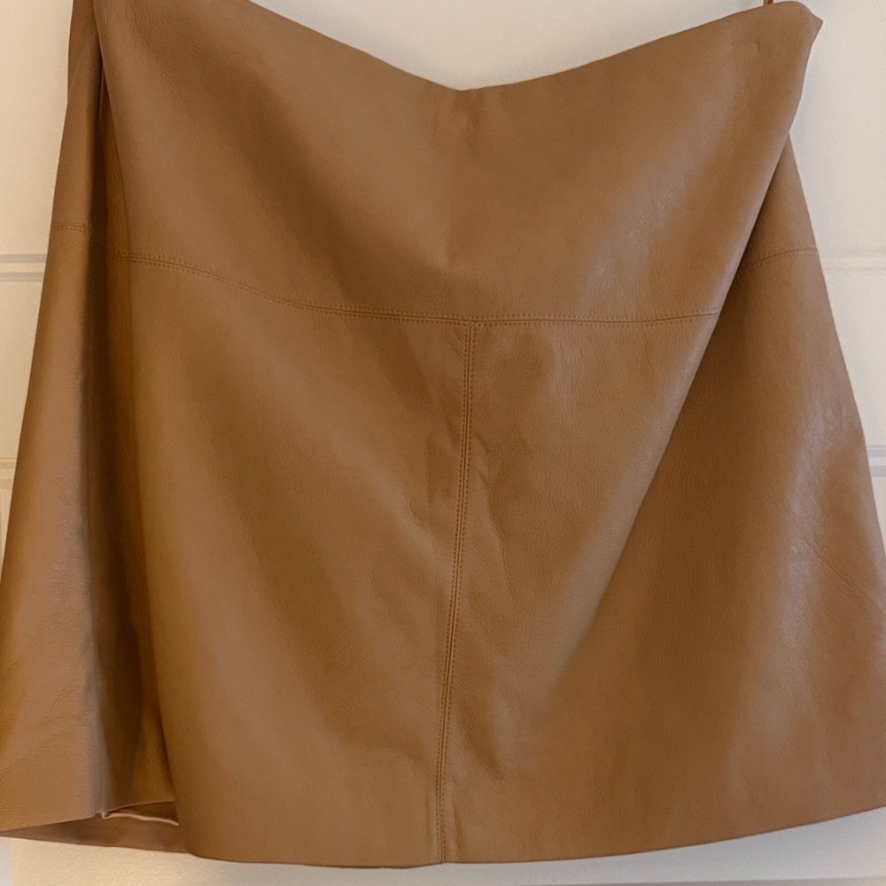 Ted Baker Camel Leather Mini Skirt